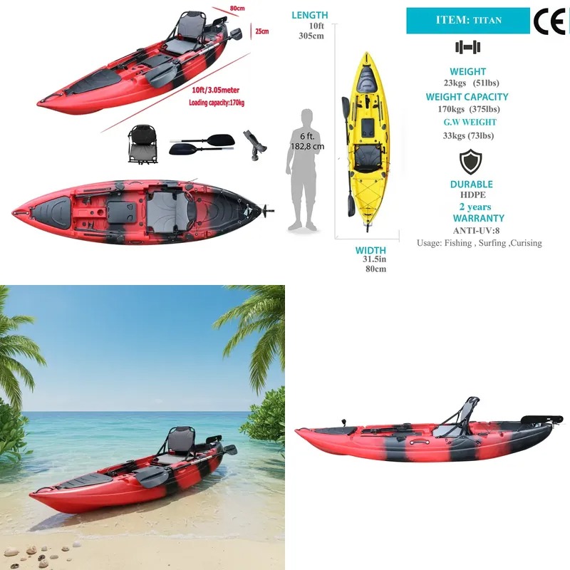 Fishing Kayak Paddle - 10ft Tek Kişilik Elektrikli Motorlu Balıkçı