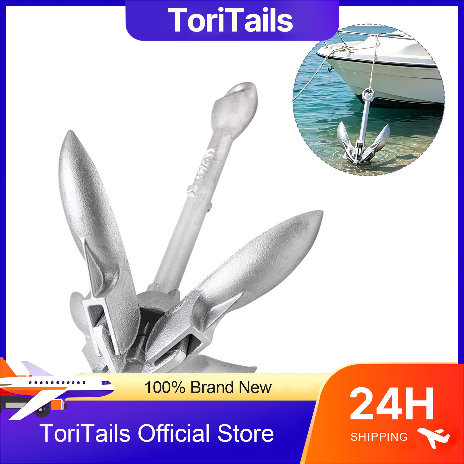 Fishing Kayak Anchor - KOETSU Katlanabilir Tekne Çapası 0.7kg Galvanizli